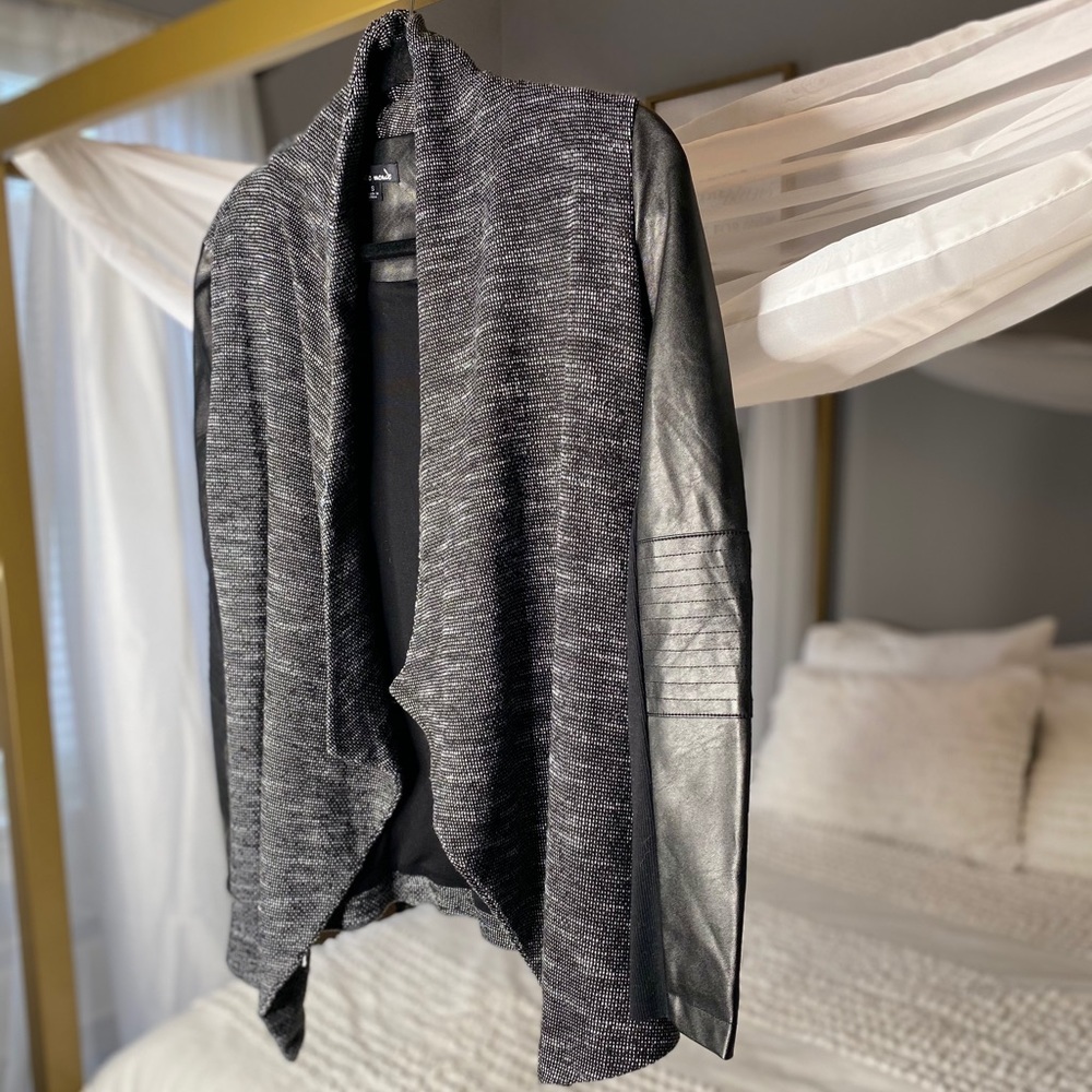 Fabulous Knit Jacket with Leather Sleeves